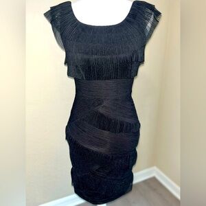 BCBGMaxAzria Black Ruffle ‘Briana’ Bodycon Dress, NWT